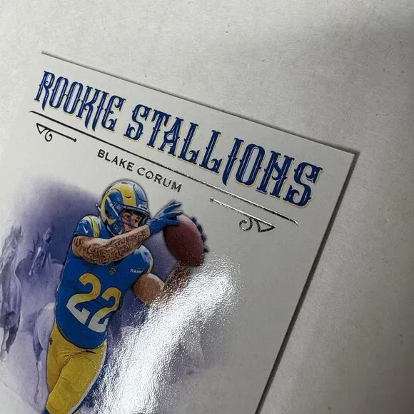2024 Panini Contenders Rookie Stallions Blake Corum #21 (RC) LA Rams Rookie Card - Picture 3 of 6